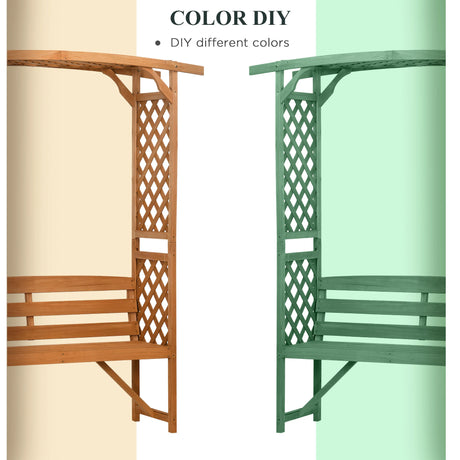 Outsunny Garden Bench, Wooden Garden Arbour with Seat for Vines/Climbing Plants, Brown