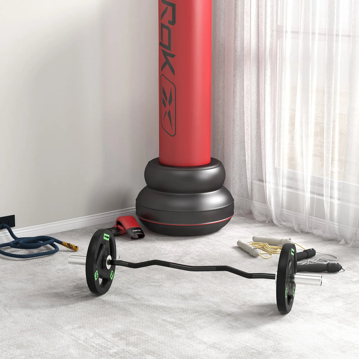 SPORTNOW Two 10kg Olympic Weight Plates, Tri-Grip Rubber-Coated Barbell Weights, with 5cm Holes, for Home, Gym, Office