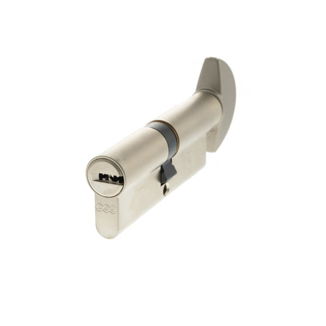 AGB Euro Profile 15 Pin Cylinder Key to Turn 40-40mm (80mm) - Satin Nickel - Each