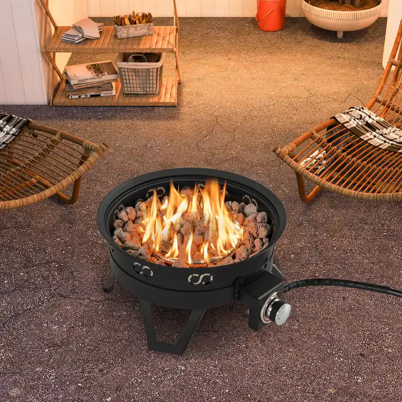 Camping 44cm 58000 BTU Propane Firepit Portable Gas Fire Pit
