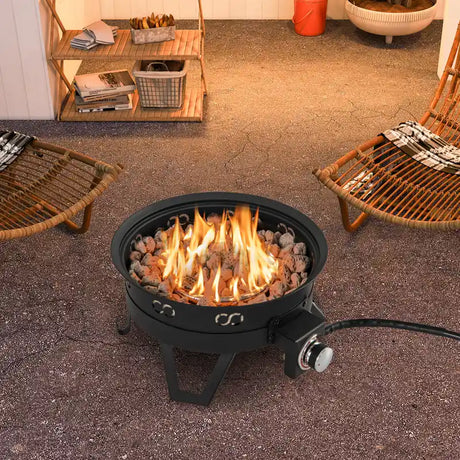 Camping 44cm 58000 BTU Propane Firepit Portable Gas Fire Pit