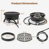 Camping 44cm 58000 BTU Propane Firepit Portable Gas Fire Pit