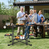 Folding Portable Outdoor Cook Station with Heat-Resistant Aluminum Tabletop