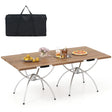 2 Pack Folding Camping Table Extendable Lightweight Picnic Table-Natural