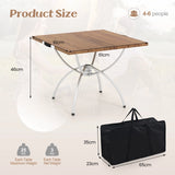 2 Pack Folding Camping Table Extendable Lightweight Picnic Table-Natural
