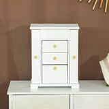 HOMCOM 4-Tier Jewellery Box with Mirror and 2 Drawers - White