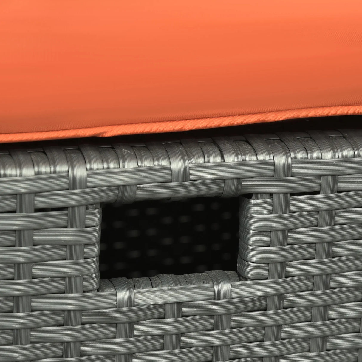 Outsunny Six-piece Outdoor Rattan Dining Set, Outdoor Sofa Set with Reclining Armchairs and Mental Frame, Orange