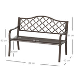 Outsunny Antique Style Outdoor Cast Iron Front Porch Bench Path Chair Seat Outdoor
