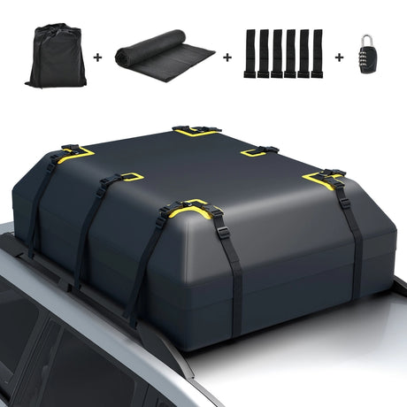 600L Car Roof Bag for All Vehicles with/without Racks-Black