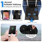 20 Inch Carry-on Luggage PC Hardside Suitcase TSA Lock with Front Pocket and USB Port-Navy