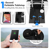 20 Inch Carry-on Luggage PC Hardside Suitcase TSA Lock with Front Pocket and USB Port-White