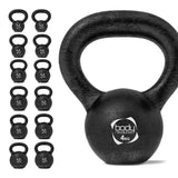 Body Revolution Cast Iron Kettlebell - Anti-Roll Design, Comfort Handle, Available from 2kg to 28kg for Home and Gym Workouts  28kg