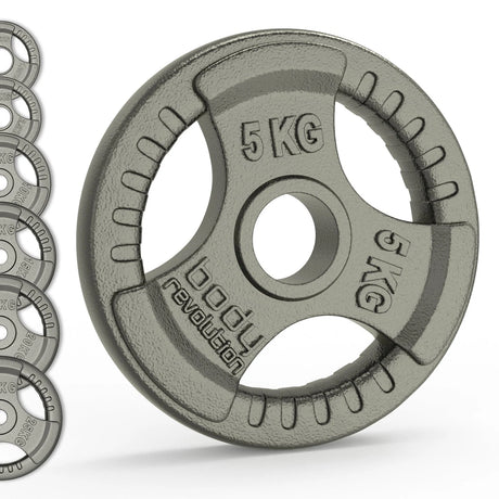 Olympic Tri Grip Cast Iron Weight Plates Pairs Sets 2 x 2.5kg