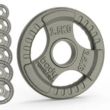 Olympic Tri Grip Cast Iron Weight Plates Pairs Sets 2 x 2.5kg