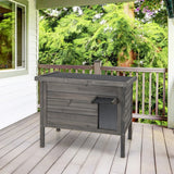 Weatherproof Wooden Feral Cat House with All-Round Foam Insulated for Multiple Cats-Grey