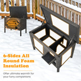 Weatherproof Wooden Feral Cat House with All-Round Foam Insulated for Multiple Cats-Grey