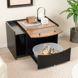 Cat Litter Box Enclosure with Pull-out Drawer-Black