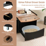 Cat Litter Box Enclosure with Pull-out Drawer-Black