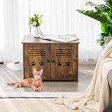 Cat Litter Box Enclosure with Double Louvered Doors