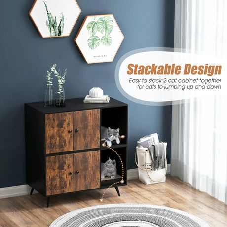 Modern Hidden Cat Litter Box Furniture for Indoor Cats