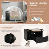 Cat Litter Box Enclosure with Pull-out Drawer-Black