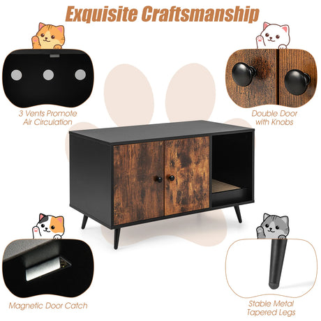 Modern Hidden Cat Litter Box Furniture for Indoor Cats
