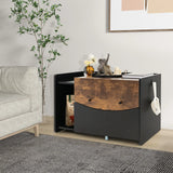 Cat Litter Box Enclosure with Pull-out Drawer-Black