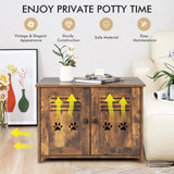 Cat Litter Box Enclosure with Double Louvered Doors
