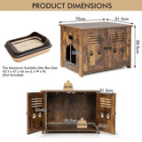 Cat Litter Box Enclosure with Double Louvered Doors