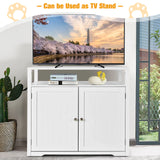 Cat Litter Box Enclosure with Adjustable and Removable Divider for Pet-White