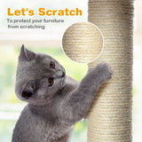 67 Inch Multi-Level Cat Tree with Cozy Perches Kittens Play House-Light Gray