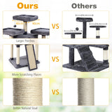67 Inch Multi-Level Cat Tree with Cozy Perches Kittens Play House-Light Gray