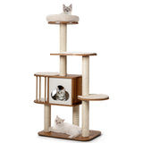 Multi-Level Cat Activity Tree with Sisal-Covered Scratching Posts for Cats
