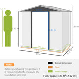 Outsunny 4 x 6ft Galvanised Steel Garden Shed, with Lock and Gloves - Oak