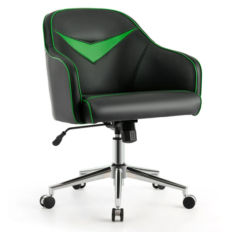 Swivel Office Chair with Adjustable Height &amp; Rectangle Green + Black