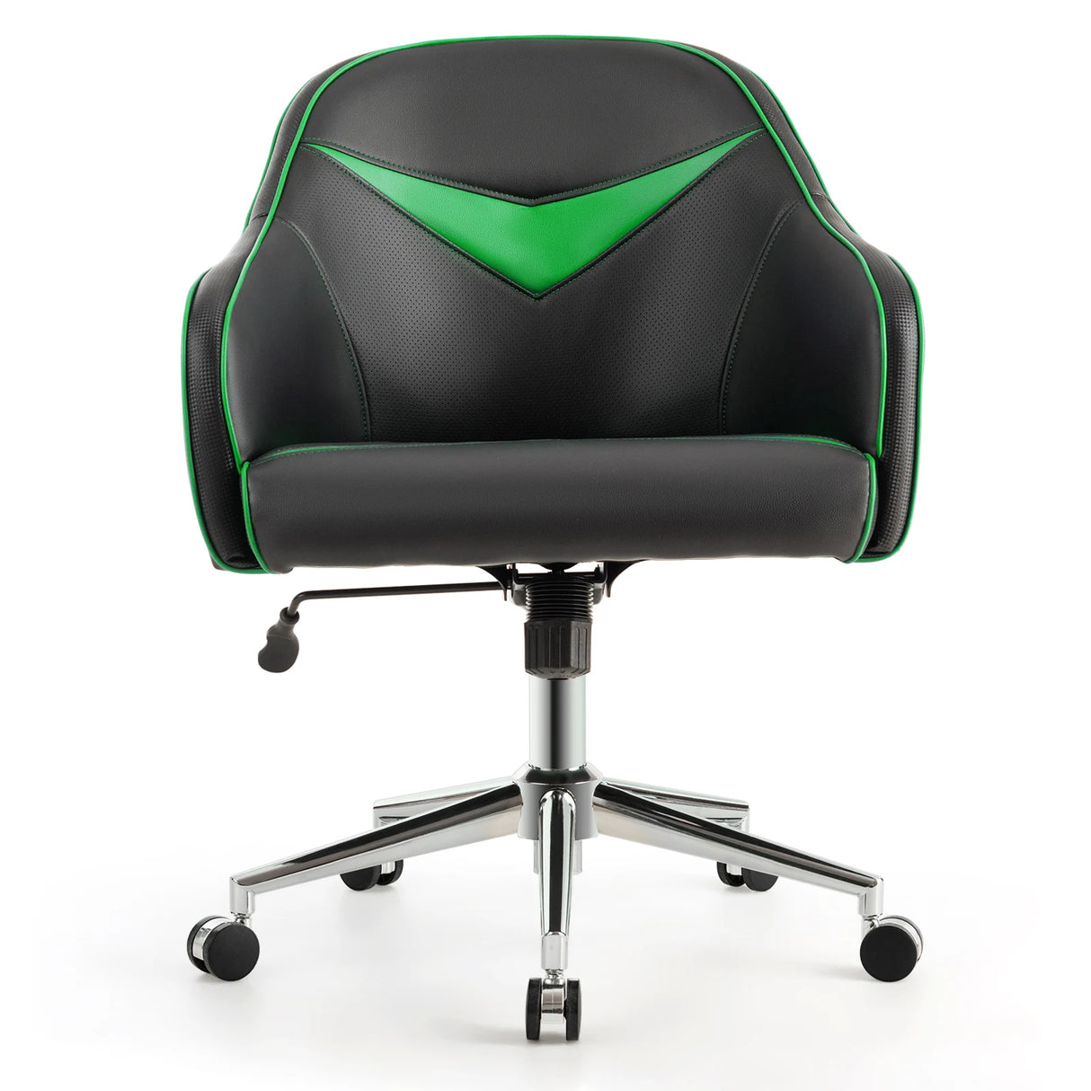 Swivel Office Chair with Adjustable Height &amp; Rectangle Green + Black