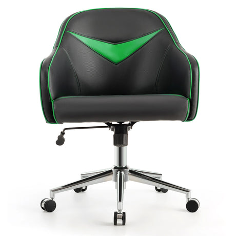 Swivel Office Chair with Adjustable Height &amp; Rectangle Green + Black