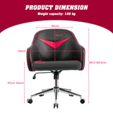 Swivel Office Chair with Adjustable Height &amp; Recline Red + Black