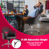 Swivel Office Chair with Adjustable Height &amp; Recline Red + Black