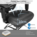 Mid-Back Drafting Chair with Adjustable Foot Ring for Office &amp; Home-Black