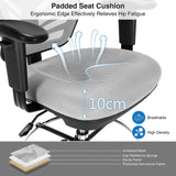 Mid-Back Drafting Chair with Adjustable Foot Ring for Office &amp; Home-Grey