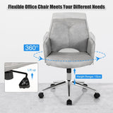 Upholstered Swivel Chair with Adjustable Height for Home & Office