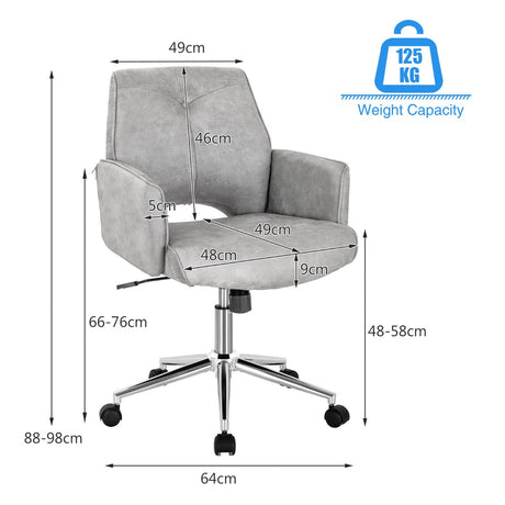 Upholstered Swivel Chair with Adjustable Height for Home & Office