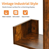 8-Tier Bookshelf Bookcase with 8 Open Compartments Space-Saving Storage Rack -Coffee