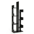 8-Tier Bookshelf Bookcase with 8 Open Compartments Space-Saving Storage Rack -Black