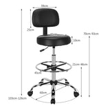 Ergonomic Drafting Chair with Backrest and Adjustable Footrest
