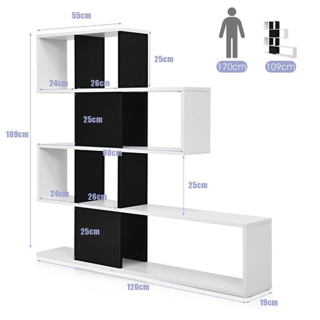 5-Tier Ladder Style Bookshelf for Books & Collections