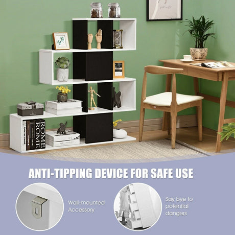 5-Tier Ladder Style Bookshelf for Books & Collections