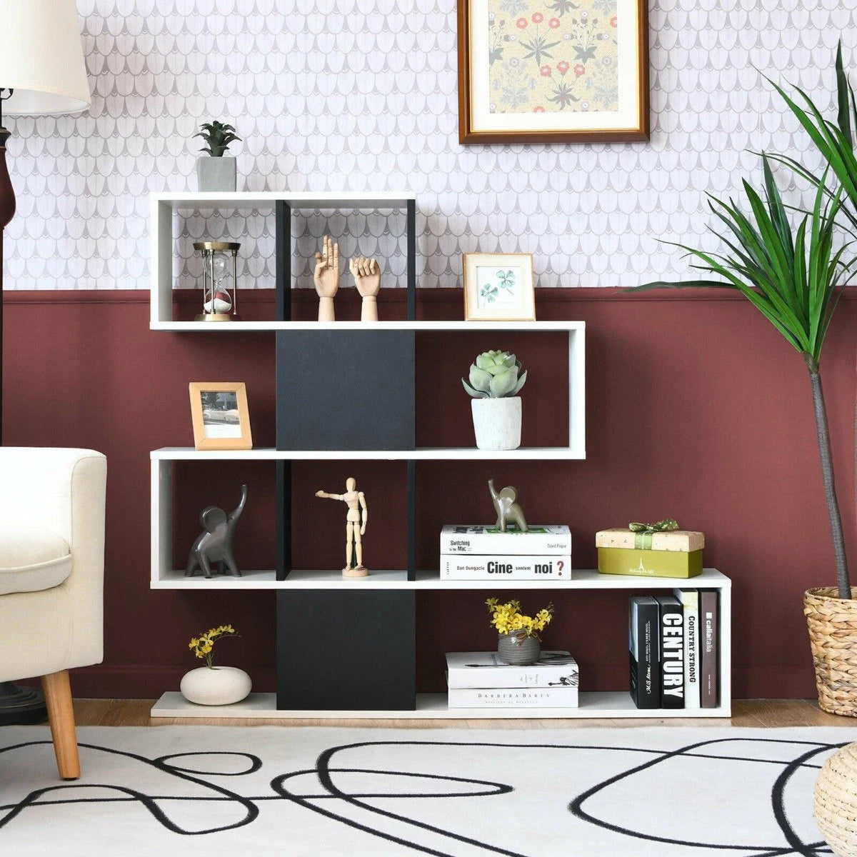 5-Tier Ladder Style Bookshelf for Books & Collections