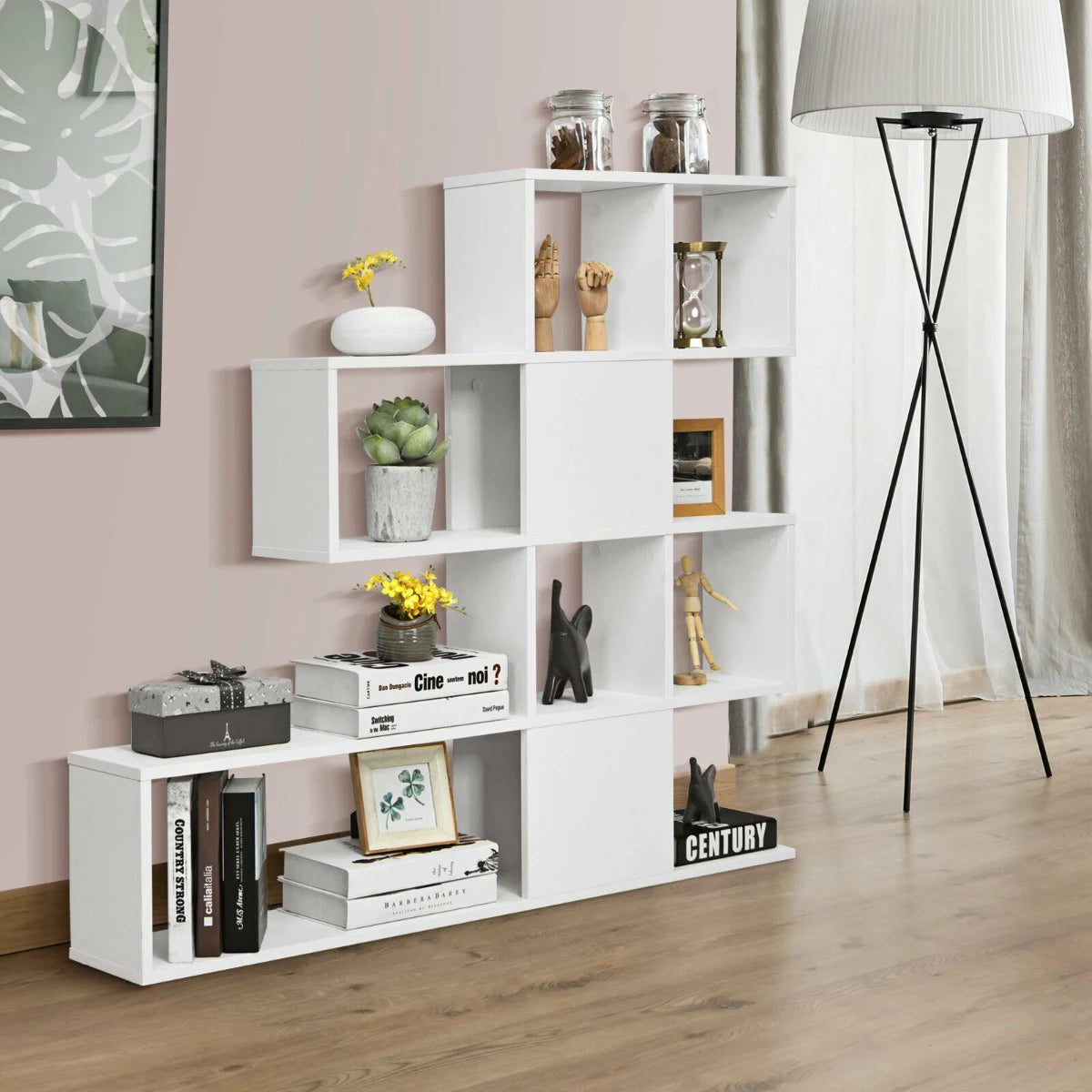 5-Tier Ladder Style Bookshelf for Books & Collections